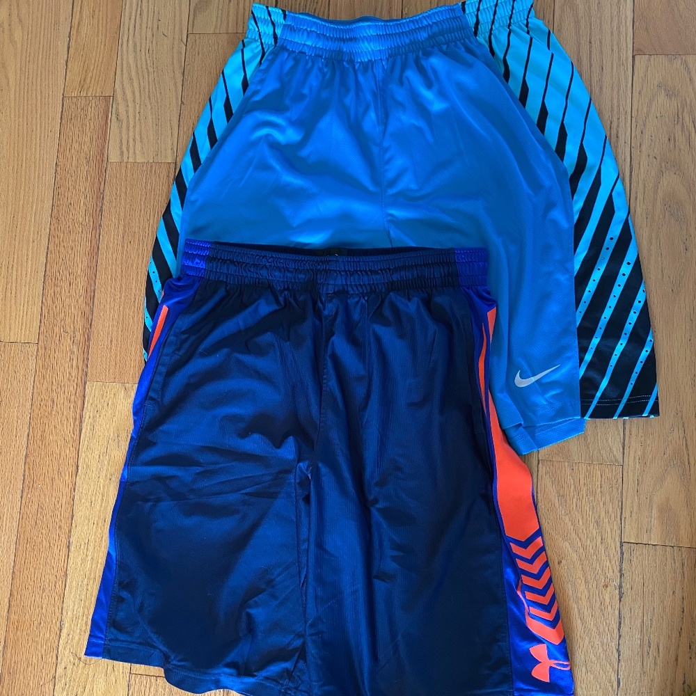 Nike and Under Armour Men's basketball shorts.  Lot of 2.  Both size XL